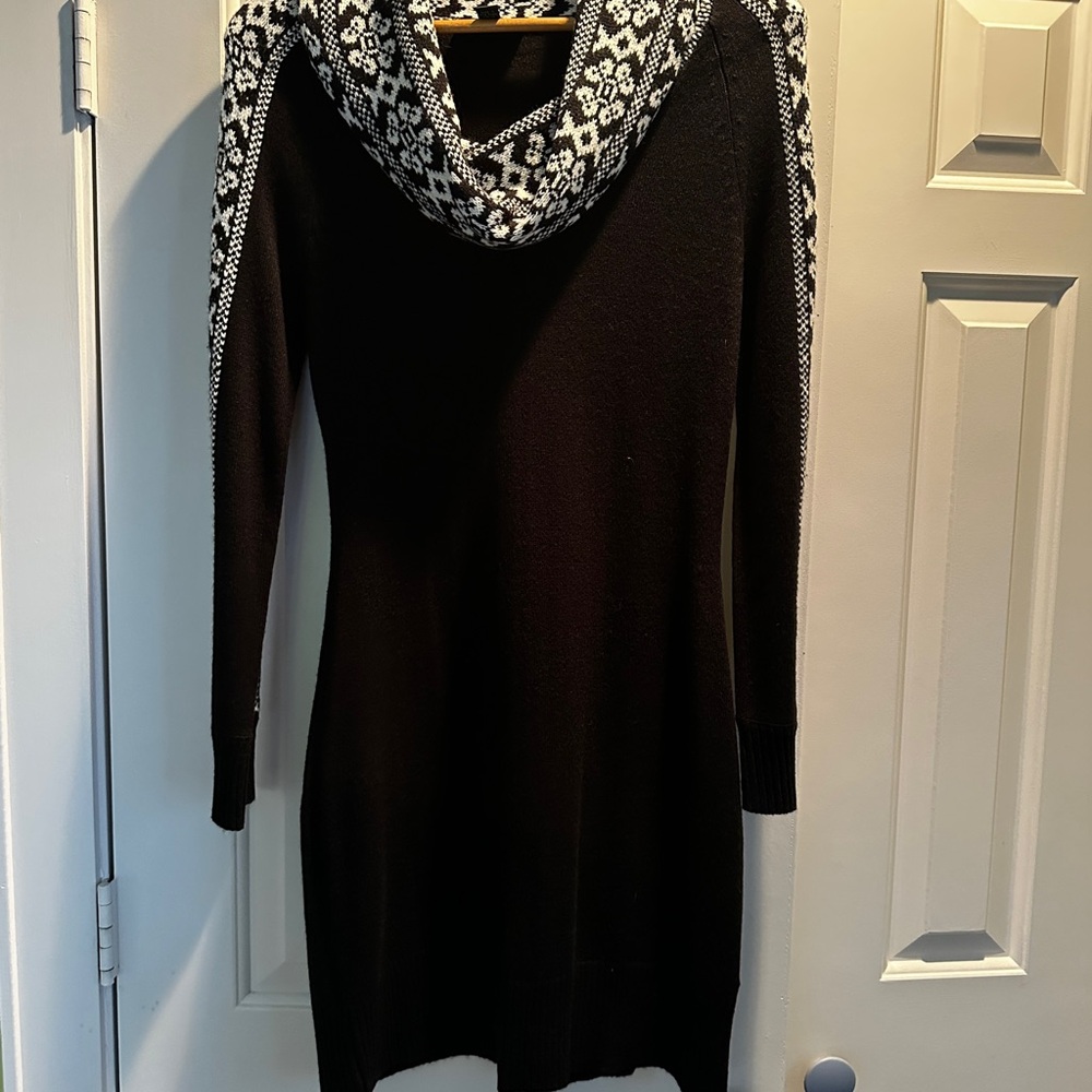 BCX Black and White Cowl Neck Sweater